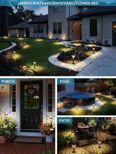 Miniatura 2 de SOLPEX - Luces solares para caminos de jardín, decoración de luces solares para jardín, iluminación impermeable de paisaje alimentada por energía