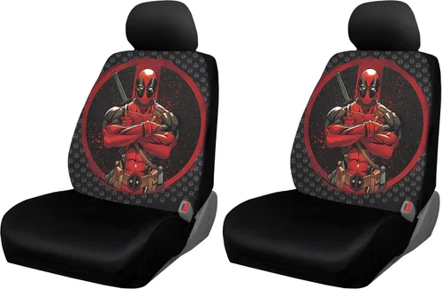 Miniatura 6 de Plasticolor 008669R01 Deadpool Repeater de Marvel Funda de asiento de espalda baja universal para coche, camioneta o SUV