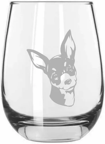 Miniatura 67 de Sakhalin Husky Dog - Copa de vino grabada personalizada de 15.25 onzas sin tallo