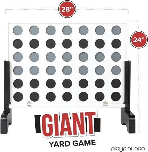 Miniatura 2 de Play Platoon Juego gigante de madera 4 en una fila para exteriores - Juego de mesa 4 en una fila para exteriores con monedas, estuche y reglas
