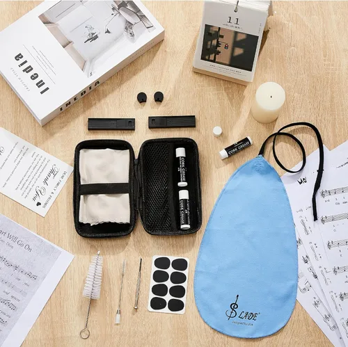 Miniatura 4 de Boao - Kit de limpieza de clarinete de 23 piezas, set de accesorios todo en uno con hisopo, cajas de cañas, grasa de corcho y reposapulgares, kit