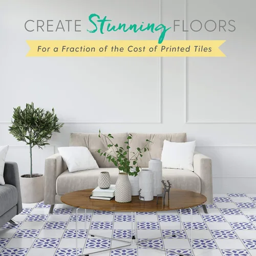 Miniatura 6 de Paquete de 4 plantillas de azulejos (6 x 6 pulgadas), patrón marroquí, plantillas reutilizables para pintar suelos/paredes/muebles, se adapta a