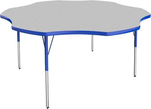 Miniatura 136 de FDP Clover Mesa de Actividades Escolar y de Oficina (48 x 48 pulgadas), patas estándar con deslizadores giratorios para entornos de asientos
