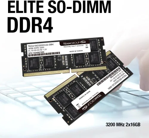 Miniatura 6 de TEAMGROUP Elite DDR4 16 GB Kit (2 x 8 GB) 3200 MHz PC4-25600 CL22 Sin búfer No ECC 1.2 V SODIMM 260-Pin Laptop Notebook PC Módulo de memoria
