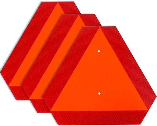 Miniatura 9 de Letrero reflectante de movimiento lento para vehículo, triángulo de vehículo de movimiento lento, 14 x 16 pulgadas, 80 mil de grosor, de plástico