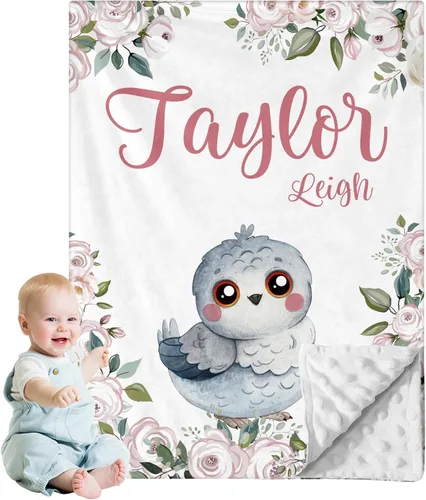 Miniatura 12 de Manta de bebé personalizada para niños, nombre personalizado con diseños de ratón, franela suave con respaldo de puntos de doble capa, manta 19 Ratón