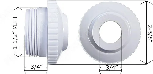 Miniatura 4 de ATIE Pool Spa Directional Flow Hydrostream Return Jet Fitting SP1419D con apertura ajustable de 3/4 pulgadas globo ocular giratorio para Hayward