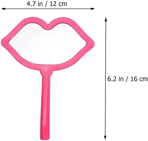 Miniatura 9 de Beavorty Espejo de maquillaje de viaje, 7 piezas, espejos cosméticos de mano, espejo de maquillaje en forma de labio, espejo de escritorio