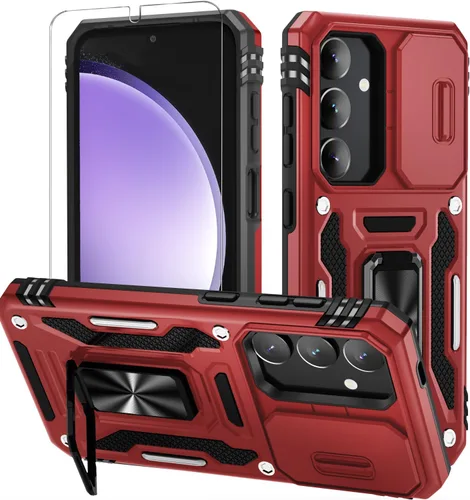 Miniatura 8 de WRJ Funda para Samsung Galaxy S25/Galaxy S24 con cubierta deslizante para cámara y protector de pantalla, protección de grado militar