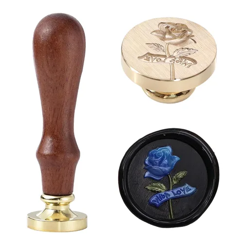 Miniatura 28 de Sello de cera – Sello de cera de sellado de semillas de loto, sello floral y vegetal, cabeza de sello de flor de loto ovalada para tarjetas, sobres