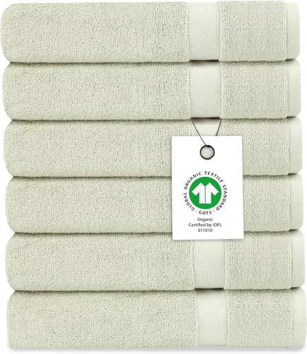 Miniatura 31 de Toalla de baño de felpa de algodón orgánico de lujo Certificado GOTS y OEKO-TEX Toallas de calidad hotelera premium Tecnología Feather Touch
