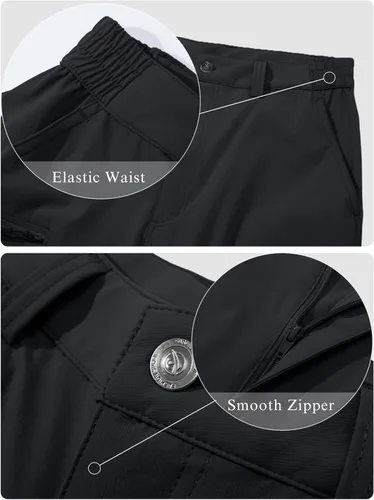 Miniatura 28 de MAGCOMSEN Pantalones de senderismo para hombre, 6 bolsillos, resistentes al agua, pantalones de trabajo de pesca Ripstop, ligeros, de secado rápido