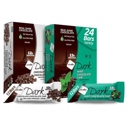 Miniatura 17 de NuGo Dark, caja variada de muestra, barra de proteínas veganas de 0.47-0.31 onzas, sin gluten, 12 CT