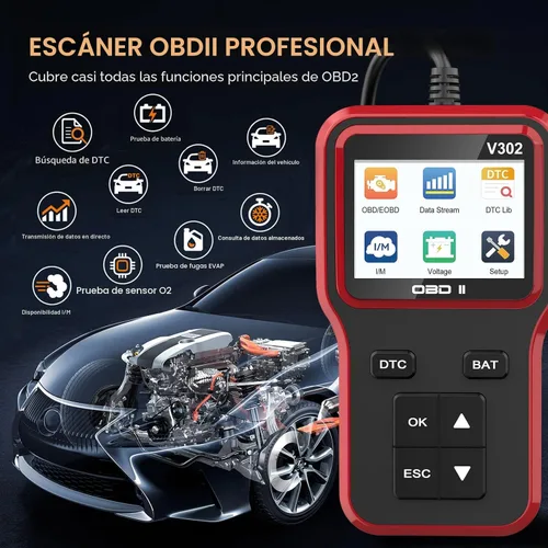 Miniatura 2 de Escáner OBD2 con probador de batería, lector de código de vehículo para comprobar la luz del motor, Plug and Play, herramienta de diagnóstico
