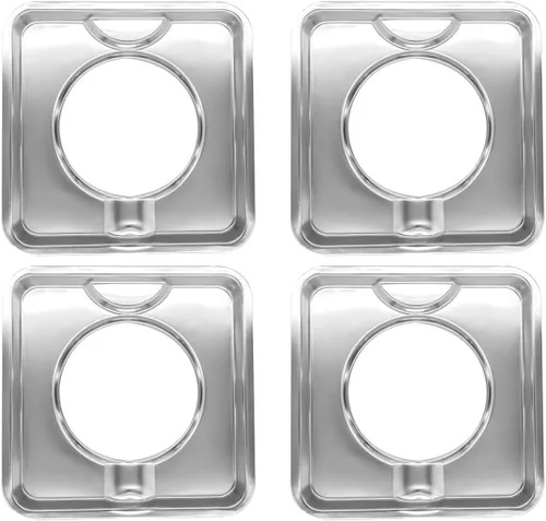 SGP-400 Paquete de 4 Reemplazo Cuadrado Cromado de 7.75" x 7.75" para Bandeja de Goteo de Estufa de Gas Reemplaza 786333 PS11744751 WP786333