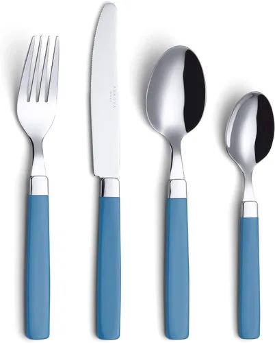 Miniatura 19 de ANNOVA Juego de cubiertos coloridos de acero inoxidable, utensilios de cocina, incluye cuchillos, tenedores, cucharas, tenedores de ensalada y Azul