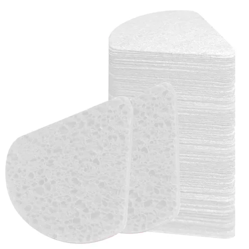 Miniatura 9 de 60 esponjas faciales comprimidas triangulares, esponjas cosméticas 100% naturales para limpieza facial para limpieza facial diaria, mascarilla