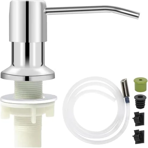 Miniatura 14 de Dispensador de jabón automático sin contacto para fregadero de cocina y baño, dispensador de jabón eléctrico comercial líquido de níquel cepillado