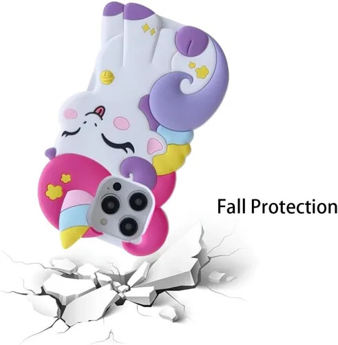 Miniatura 4 de Funda 3D linda de unicornio suave para iPhone 11 de 6.1 pulgadas, funda de silicona suave con diseño de unicornio de dibujos animados kawaii