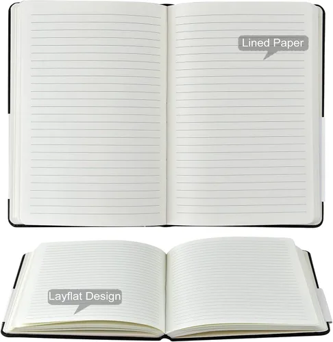 Miniatura 4 de Coopay Paquete de 6 cuadernos A5 a granel, 160 páginas, papel grueso de 3.53 oz/yd², 8.3 x 5.5 pulgadas, tapa dura con forro de cuero