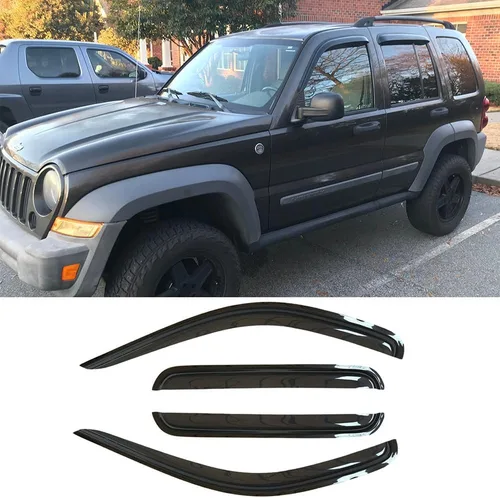 Miniatura 15 de 94117 Deflector de ventilación de viento para ventana lateral, 4 unidades de protector de lluvia de humo oscuro para Jeep Commander 2006-2010