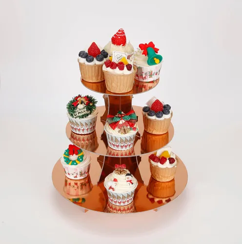 Miniatura 23 de YLDW Soporte para Cupcakes de 3 Niveles, Soporte para Pastel, Torre de Soporte para Cupcakes DIY Escalonada para Exhibiciones de Mesa de Postres