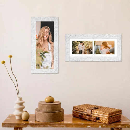 Miniatura 806 de Marcos de Fotos Collage de 13.5X15.5 con 7 Aberturas para Fotos de 4X6, Marco de Fotos Múltiples con Paspartú para Decoración de Pared, Grano