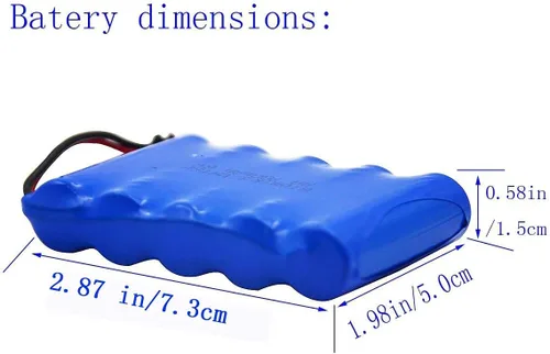 Miniatura 2 de Blomiky Paquete de 2 baterías recargables Ni-CD AA de 6.0 V 700 mAh, enchufe SM2P y 2 cables USB aptos para la versión antigua de 11.5 pulgadas