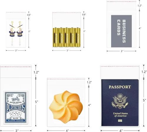 Miniatura 4 de Bolsas autoadhesivas de 3 x 3 pulgadas, 500 unidades, bolsas de celofán transparentes resellables para panadería, galletas, dulces, tarjetas