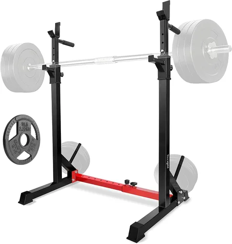 Miniatura 8 de Yes4All Soporte para sentadillas para gimnasio en casa, soporte ajustable para levantamiento de pesas, estación de barra de inmersión, soporte