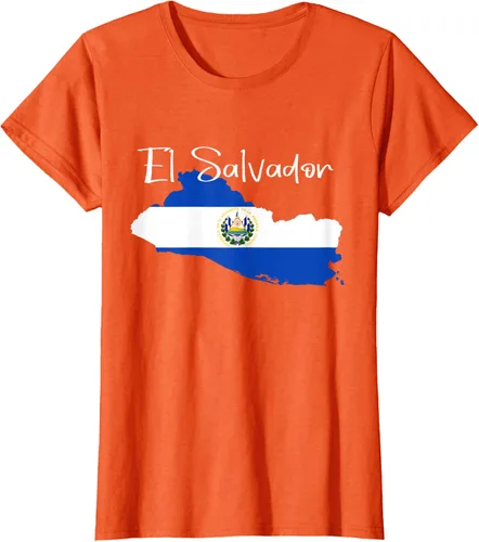 Miniatura 57 de Camiseta con la bandera de El Salvador, mapa de El Salvador, camiseta de Salvador para mujer