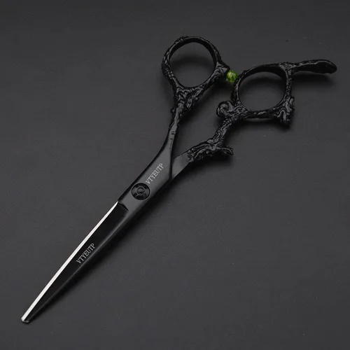 Miniatura 3 de Tijeras profesionales de corte de pelo de 6.0 pulgadas, mango de dragón negro 440C, tijeras de corte de peluquería, perfectas para peluquería y uso