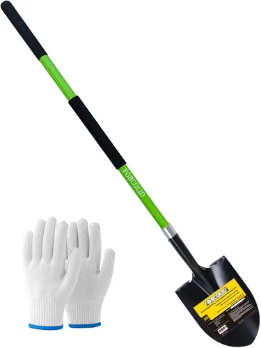Miniatura 10 de Pala para excavar, pala de jardín resistente con mango en D, mango de madera de punta redonda de 41 pulgadas, ideal para jardinería, paisajismo