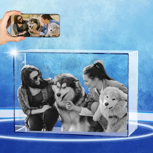 Miniatura 13 de Regalos conmemorativos personalizados para mascotas, marco de fotos de cristal 3D de perros o gatos, marco de fotos grabado con láser personalizado