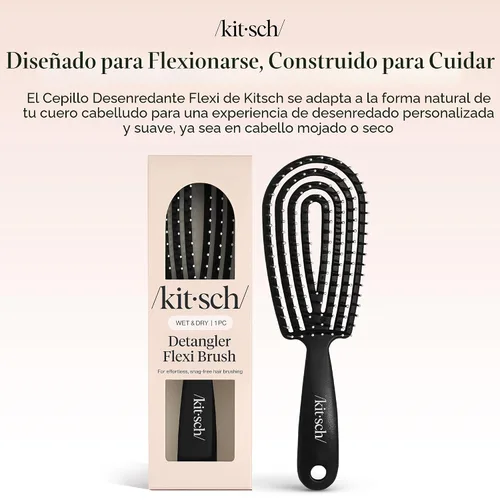 Miniatura 9 de Kitsch Cepillo desenredante para cabello Flexi Flow para mujeres, hombres y niños Cepillos desenredantes para cabello rizado con marco flexible
