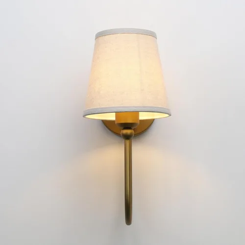 Miniatura 8 de Pathson Antique Linen Fabric Wall Sconces Set of 2, Hardwired Curved Arm Bathroom Vanity Light, Indoor Wall Decor Lamp for Living Room, Kitchen