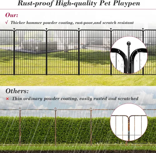 Miniatura 6 de Corralito para perros de 40 pulgadas, 32 paneles, para interiores y exteriores, para perros grandes, medianos y pequeños, valla de metal resistente