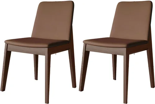 Miniatura 20 de Sillas de comedor tapizadas gruesas, sillas de cocina modernas de madera sólida, sillas de comedor tapizadas de cuero con marco minimalista, muebles