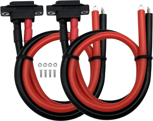 Miniatura 8 de 2 unidades Amass XT60E-M - Conector de batería macho montable, conector de montaje en panel XT60 con cable de 11.8 in para batería RC Lipo FPV