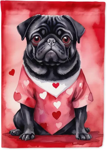 Miniatura 125 de Caroline's Treasures DAC5292CHF - Bandera de Border Collie My Valentine House para porche, grande, con manga para porche, para colgar en la pared
