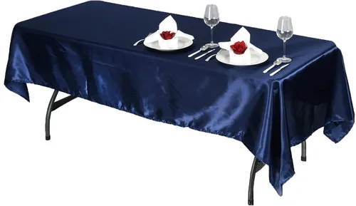 Miniatura 13 de BalsaCircle Mantel rectangular de satén negro de 60 x 102 pulgadas para bodas, fiestas, recepciones, eventos, cocina, comedor