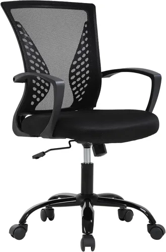 Miniatura 8 de Silla de oficina de malla, silla de escritorio, silla para computadora, con soporte lumbar, reposabrazos, giratoria, ajustable, ergonómica