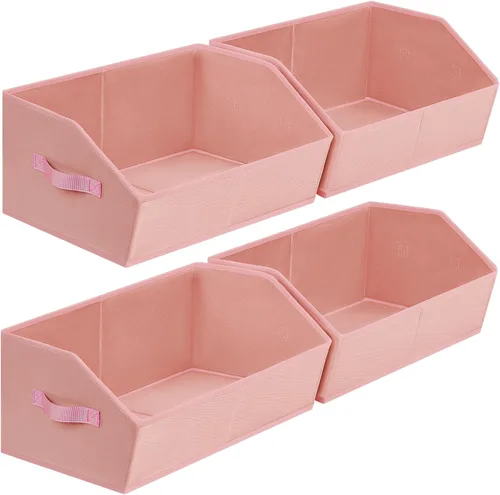 Miniatura 32 de Homsorout Organizador trapezoidal para armario, cestas grandes para organizar, caja de almacenamiento de tela para estantes, cubos de almacenamiento