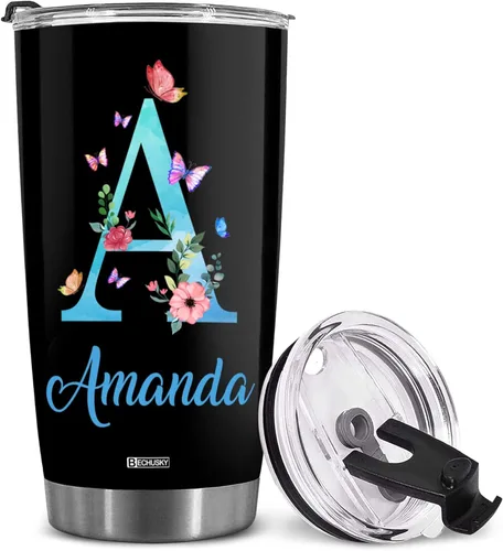 Miniatura 15 de BECHUSKY Vaso personalizado de viaje de diente de león con tapa, 20 onzas, Acepta lo que es dejar ir de lo que era de madera Taraxacum flor floral