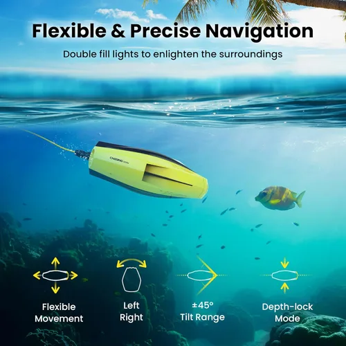 Miniatura 4 de Cámara de Dron Submarino Chasing Dory, ROV de Fotografía Submarina de 1080p Full HD, Observación en Tiempo Real, Control Remoto por App y Bluetooth