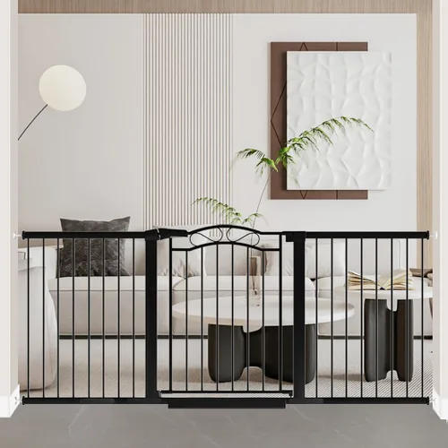 Miniatura 11 de Fairy Baby Puertas para bebés extra anchas de 57.1"-59.8" con puerta, puerta infantil de 58-59 pulgadas para niños pequeños, puerta de metal montada