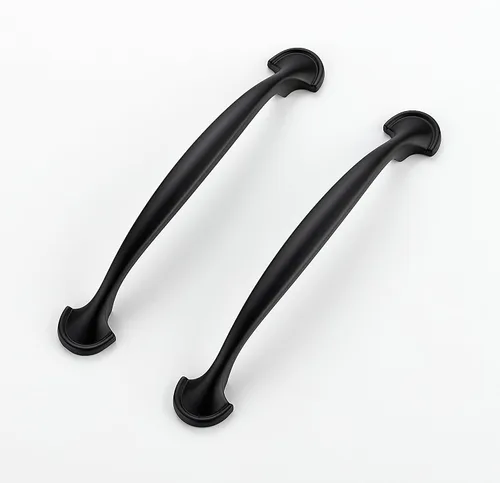 Miniatura 10 de Ravinte - Paquete de 5 manijas sólidas de gabinetes de cocina de 3 pulgadas con arco redondeado, color negro mate, tiradores curvos negros, manijas