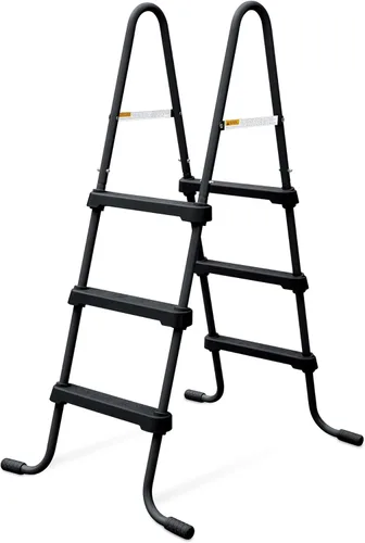 Funsicle SureStep - Escalera de piscina de acero ligero de 3 escalones para exteriores con pies antideslizantes para uso en exteriores, color negro
