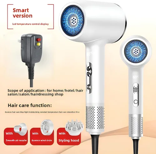 Miniatura 2 de Secador de pelo Essence Hair Care Professional, pantalla LCD de temperatura, 110 V, 3 ajustes de velocidad, color blanco