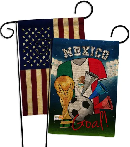 Miniatura 12 de Banderas de jardín de fútbol de México para la Copa del Mundo, juego deportivo, pelota de fútbol, actividades de entretenimiento, apliques físicos